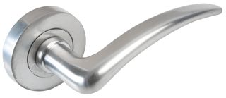 6602 - Corsica Lever on Rose Door Handles Pair Satin Chrome