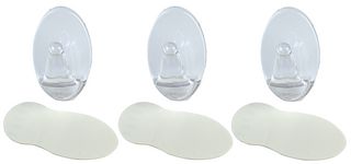 61318 - Clear Self Adhesive Plastic Hooks - 50mm x 30mm, 3 Pack