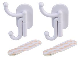 61321 - Self Adhesive Plastic Swivel Hooks, 2 Pack