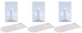 61327 - White Self Adhesive Hooks - 45mm x 25mm, 3 Pack