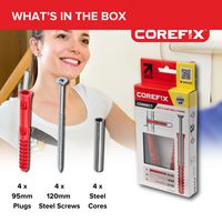 CFX004P - Connect 120 Heavy Duty Dot & Dab Dryline Wall Fixing for Deep Fixtures, 4 Pack