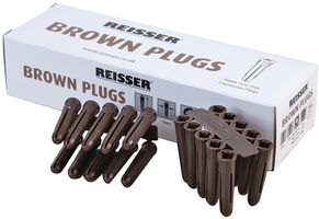 BROWNPLUGOUTER - 7mm x 35mm Brown Wall Plugs - 10,000 Bulk Pack