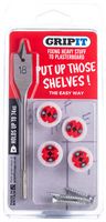 GPSHELFKIT - Shelf Fixing Kit for Plasterboard Walls, 4 Pack