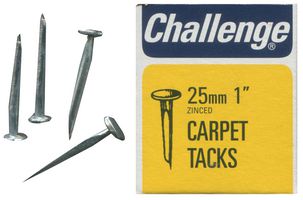 11404 - 1" (25mm) Zinc Plated Carpet Tacks, 40g Pack