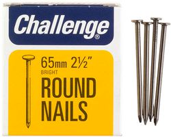 12008 - 2 1/2" (65mm) Bright Round Nails, 225g Pack