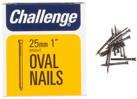 12012 - 1" (25mm) Bright Oval Nails, 225g Pack