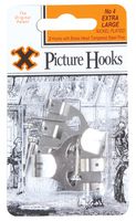 12845 - No.4 Nickel Plated Picture Hanging Hooks, 2 Pack