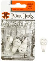 12828 - Medium Hard Wall Picture Hanging Hooks, 3 Pack