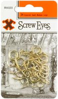 12842 - Assorted Brass Plated Screw Eyes, 24 Pack