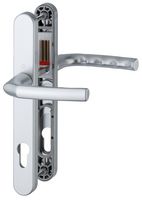 3626463 - Birmingham Long Fixing Aluminium Lever UPVC Double Glazed Door Handles, 44mm Door Thickness, F1 Silver