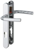 3626990 - Birmingham Short Fixing Aluminium Lever UPVC Double Glazed Door Handles, 44mm Door Thickness, F1 Silver