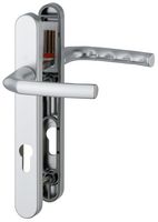 3627028 - Birmingham Short Fixing Aluminium Lever UPVC Double Glazed Door Handles, 70mm Door Thickness, F1 Silver