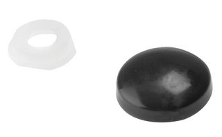 25PDT2 - 3.5mm - 4mm Black Plastic Domed Screw Cover Caps, 25 Pack