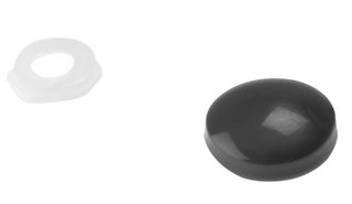 200PDT2 - 3.5mm - 4mm Black Plastic Domed Screw Cover Caps, 200 Pack
