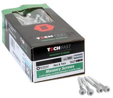 TFMSHT6357 - 6.3mm x 57mm Torx Compatible Hex Head Masonry Screws, 100 Pack