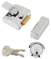 B-85-CH-CH-40 - Deadlocking Security Night Latch Lock, Chrome - 40mm Backset