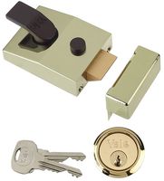 B-89-BLX-PB-60 - Deadlocking Security Night Latch Lock, Brass - 60mm Backset