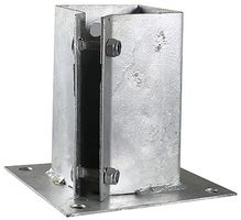 BDB75G - 3" x 3" (75mm x 75mm) Bolt Down Fence Post Shoe, Hot Dipped Galvanised