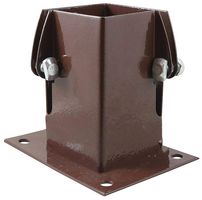 FBDB75 - 3" x 3" (75mm x 75mm) Flush Fit Bolt Down Fence Post Shoe, Oxide Red