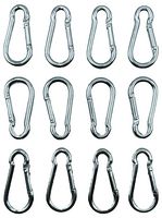 60926 - 5mm x 50mm Zinc Plated Steel Snap Hooks, 12 Piece