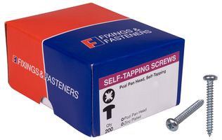 STPP1148ZP - 4.2mm x 32mm Zinc Plated Pozidriv Pan Head Self Tapping Screws, 200 Pack