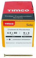 45080SOLOC - 4.5mm x 80mm Pozidriv Double Countersunk ZYP Solo Chipboard & Wood Screws, 200 Pack
