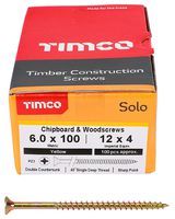 60100SOLOC - 6mm x 100mm Pozidriv Double Countersunk ZYP Solo Chipboard & Wood Screws, 100 Pack
