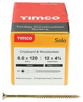 60120SOLOC - 6mm x 120mm Pozidriv Double Countersunk ZYP Solo Chipboard & Wood Screws, 100 Pack