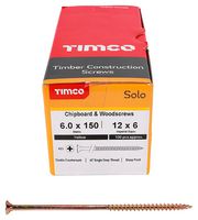 60150SOLOC - 6mm x 150mm Pozidriv Double Countersunk ZYP Solo Chipboard & Wood Screws, 100 Pack