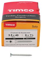 35040SOLOZ - 3.5mm x 40mm Pozidriv Double Countersunk ZP Solo Chipboard & Wood Screws, 200 Pack