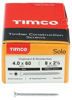40060SOLOZ - 4mm x 60mm Pozidriv Double Countersunk ZP Solo Chipboard & Wood Screws, 200 Pack