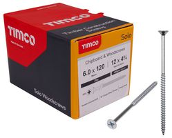 60120SOLOZ - 6mm x 120mm Pozidriv Double Countersunk ZP Solo Chipboard & Wood Screws, 100 Pack