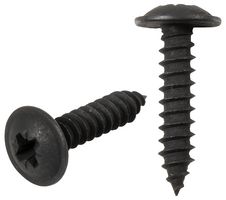D03499 - 3.5mm x 12.5mm Pozidriv Flange Head Black Zinc Plated Self Tapping Screws, 50 Pack