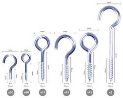 GH1656 - Screw-In Ceiling & Wall Storage Hook Kit, 151 Piece