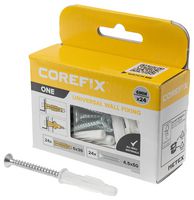 CFX503CS - 6mm x 36mm One Universal Plasterboard & Masonry Wall Plugs & Screws Fixing Kit, 24 Pack