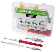 CFX014KT - Complete Wall Fixings Kit & Screws for Plasterboard, Dot & Dab, Masonry & Cavity Walls, 30 Pack