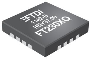 FT230XQ-R - USB 2.0 to Basic UART IC Converter, 2.97V, 5.5V, QFN, 16 Pins