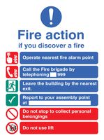 21419E - Fire Action Manual Call - Self Adhesive Sign - 150mm x 200mm