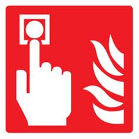 31017U - Fire Alarm Call Point Glow in the Dark Sign - 100mm x 100mm