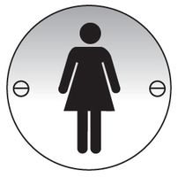 59137 - Ladies Toilet Door Sign, Aluminium 76mm