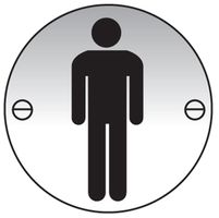 59138 - Mens Toilet Door Sign, Aluminium 76mm