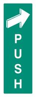12070S - Push - Emergency Exit Arrow Plastic Sign - 70mm x 200mm