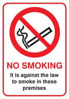53020 - No Smoking in these Premises - Self Adhesive Inside Glass Sign - 148mm x 210mm