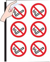 53040 - No Smoking Self Adhesive Signs - 70mm Diameter, 6 Pack