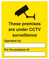 11700K - Under CCTV Surveillance - Plastic Black on Yellow Sign 400mm x 300mm