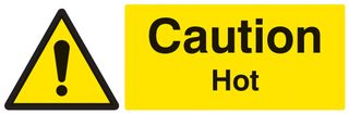 24208G - Caution Hot - Self Adhesive Sign - 100mm x 300mm