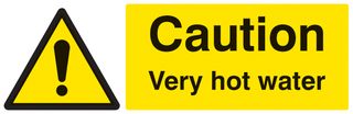 24236A - Caution Very Hot Water - Self Adhesive Sign - 75mm x 100mm