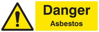 14259G - Danger Asbestos - Plastic Sign - 100mm x 300mm