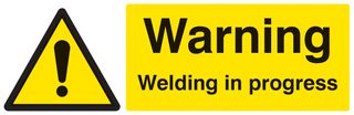 14497G - Warning Welding in Progress - Plastic Sign - 100mm x 300mm