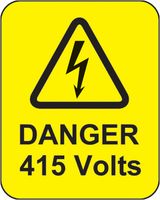 59767 - Danger 415 Volts - Self Adhesive Labels - 50 x 40mm, 100 Pack